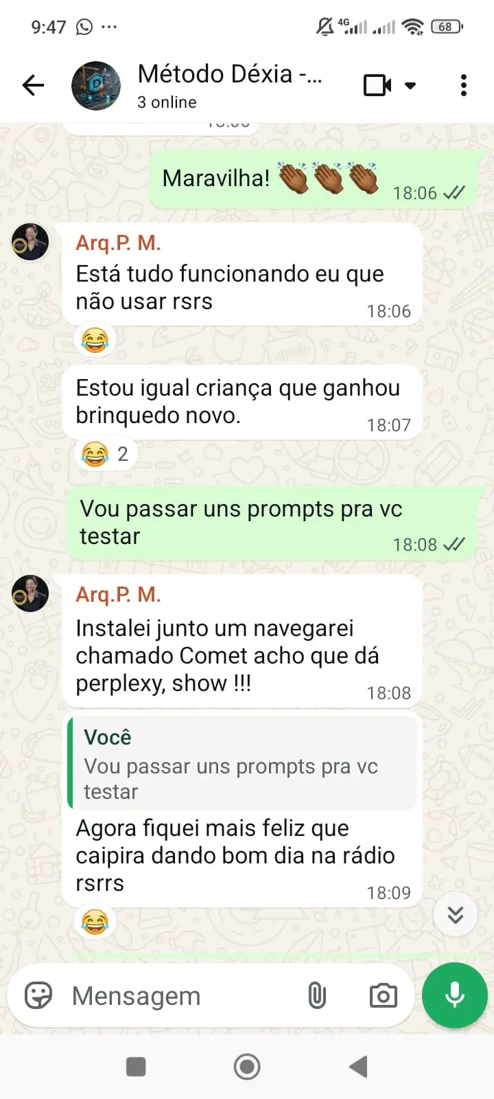 Depoimento WhatsApp do dia 27 de março